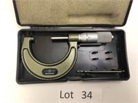Mitutoyo 1-2" Micrometer with Carbide Tips