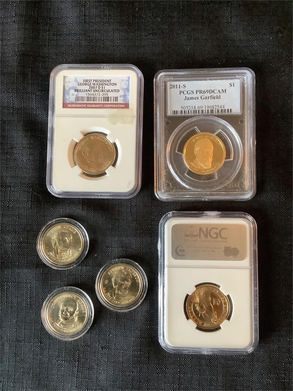 5 US One Dollar Coins 3 Graded