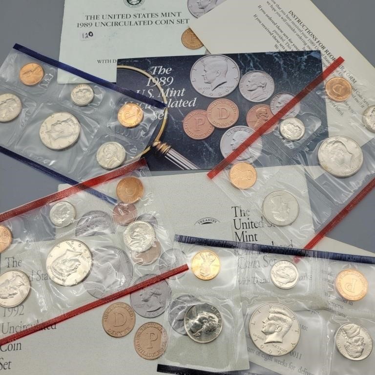 1989 & 1992 US UNCIRCULATED MINT COIN SETS