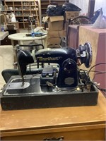 Antique brother sewing machine with case