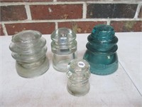 4 Glass Insulators