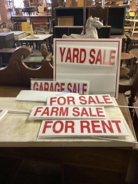 Sale signs with metal stake/stand