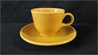Fiestaware cup and saucer antique gold