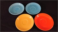 Vintage Fiestaware saucers - 4 multicolor