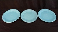 Fiesta- 3 vintage Turquoise 9 1/2 in plates