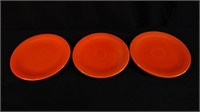 Fiestaware 3 orange 6 1/4 in plates vintage