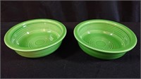 Fiestaware bowls- 2 medium green 5 1/2 inch