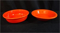 Fiesta bowls - 2 red/orange 5 1/2 inch bowls