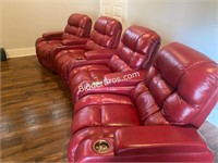 RED LEATHER Home Theater Seating. Electric Power R