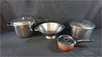 Misc pots and pans, megaware pan/lid