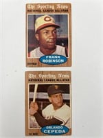 1962 Frank Robinson and Orlando Cepeda cards
