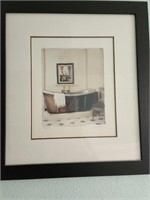 2 framed bathroom prints