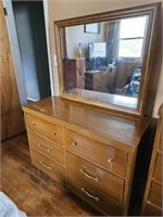 Mid Century Modern dresser with mirror 6 drawers
