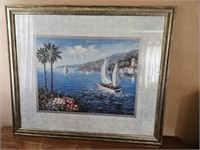 Framed sailing ships print