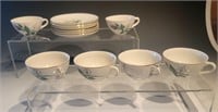 set of 6 tea set w plates and tea cup - japan