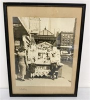 Framed Vintage B&W Cityscape Picture
