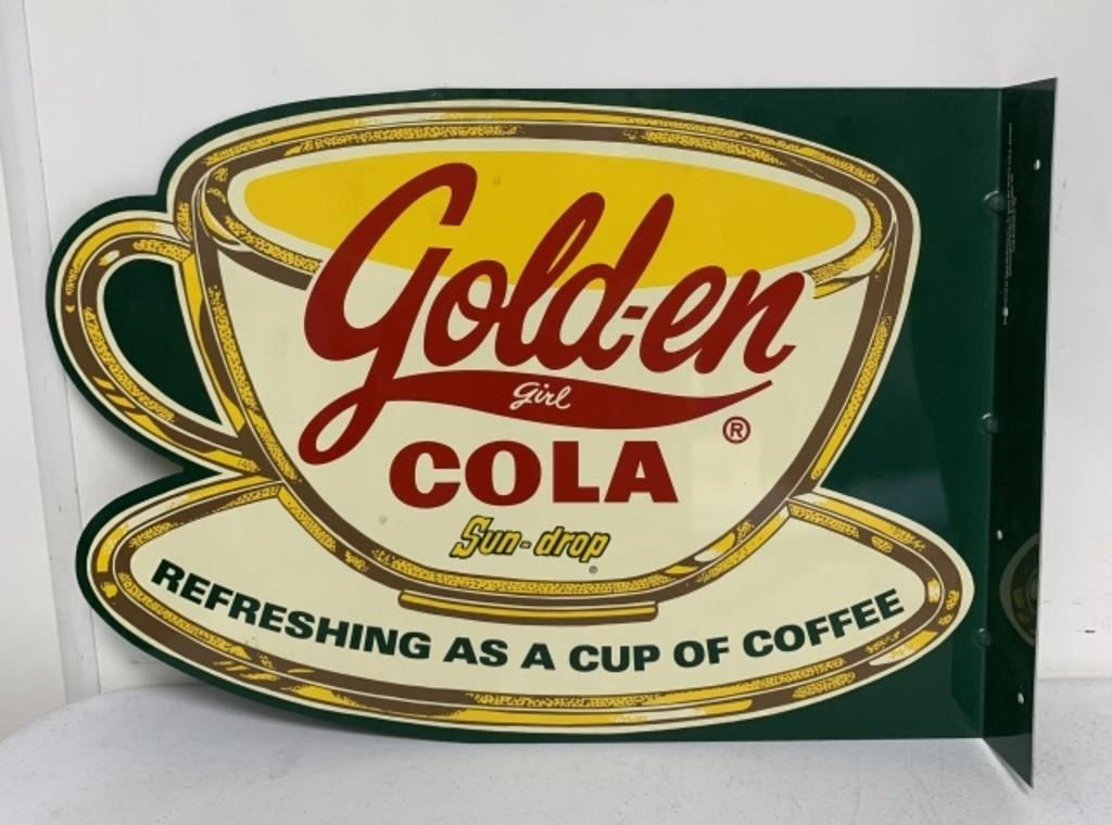 Two Sided Gold-en Girl Cola Sun-Drop Sign