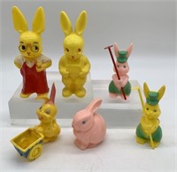 6 Knickerbocker Bunny Candy Containers/Rattles
