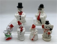 6 pcs- Rosbro, Irwin Snowmen Candy Containers