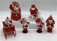 6 Plastic Santa Candy Containers, others