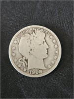 1908 Barber Half Dollar