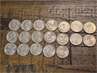 Nickels, assorted, 1957 -2019