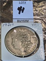 1921-S Morgan Silver Dollar US Coin marked VF