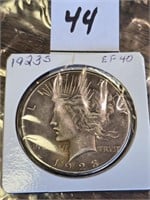 1923-S Peace Silver Dollar US Coin marked EF40