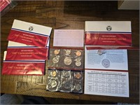 4 sets 1987 Uncirculated US Coin Sets with D & P
