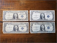 4 Silver Certificates 1957 (2) & 1935 D (2)