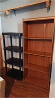 Bookshelf and plastic shelf