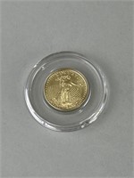 2022 Eagle $5 1/10 Oz Fine Gold Coin.