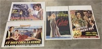 4 Vintage Movie Posters Printed in French