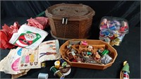 Sewing box and clear box with supplies