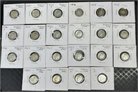 22 Roosevelt & Barber Dimes (90% Silver).