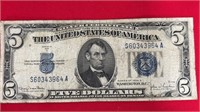 1934 D Five Dollar Silver Certificate