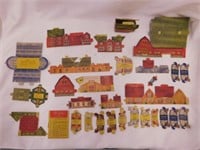 1950's Quaker Puffed Cereals punch-out farm scene