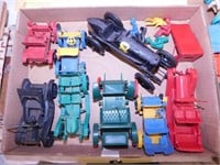 8 plastic toy vehicles - 5 drivers