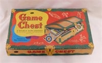 1957 Game Chest board games w/ metal spinner &