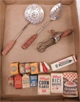 Vintage child's play kitchen items