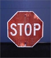 Retired metal reflective STOP road sign, 24"