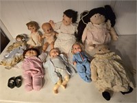 Vintage dolls and cabbage patch doll