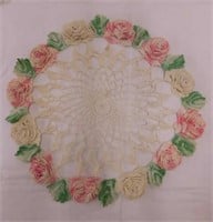 Hand crocheted doilies some w/ color