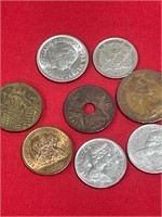 8 foreign coins Canadian, Netherlands, Trinidad