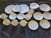 Assorted white vintage dishes
