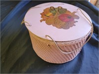 Vintage sewing basket and goodies
