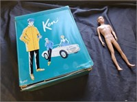 Ken Barbie Doll 1960 with 1962 Ken case