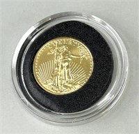 2014 1/10 Oz Fine Gold $5 Eagle Coin.