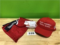 MAGA Trump Hat and Reebok Shorts Size M