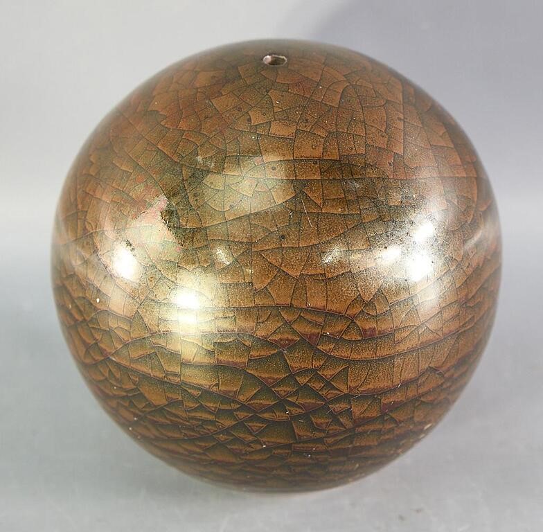 Metallic Glazed Pottery 'Ball'